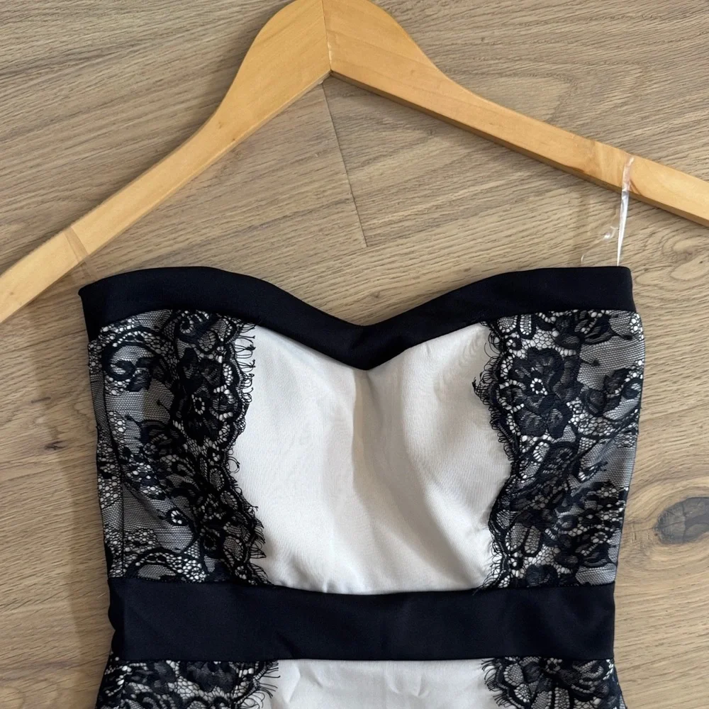 Ardene Strapless Black and Cream Dress - Picture 4 of 7